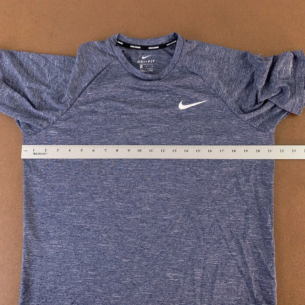 Nike Swim Dri Fit Men's Size medium‎ Blue Short Sleeve UPF 40+ Crew Neck Tee